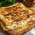 Burned cottage cheese flatbread on a baking tray showing uneven cooking and scorched edges.