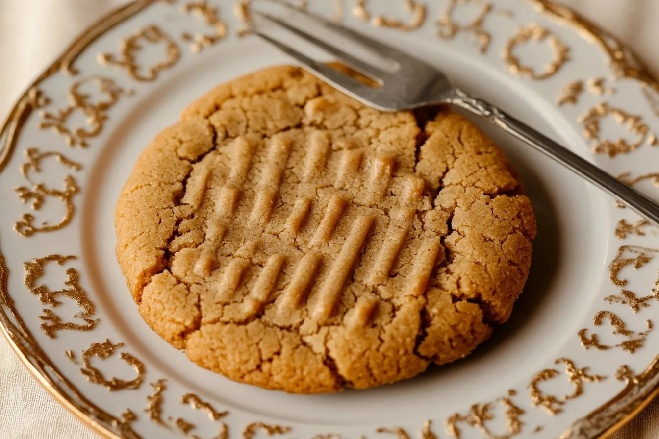 Why do they put fork marks in peanut butter cookies shows a baking sheet full of cookies,