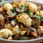 Cauliflower Mushroom Skillet with Parsley Garnish