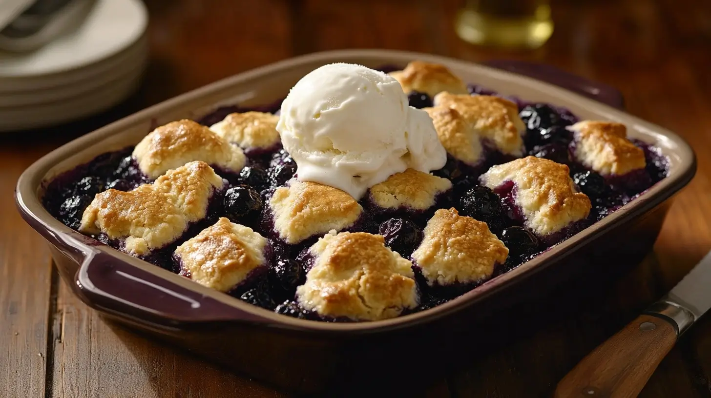 3-Ingredient Blueberry Cobbler