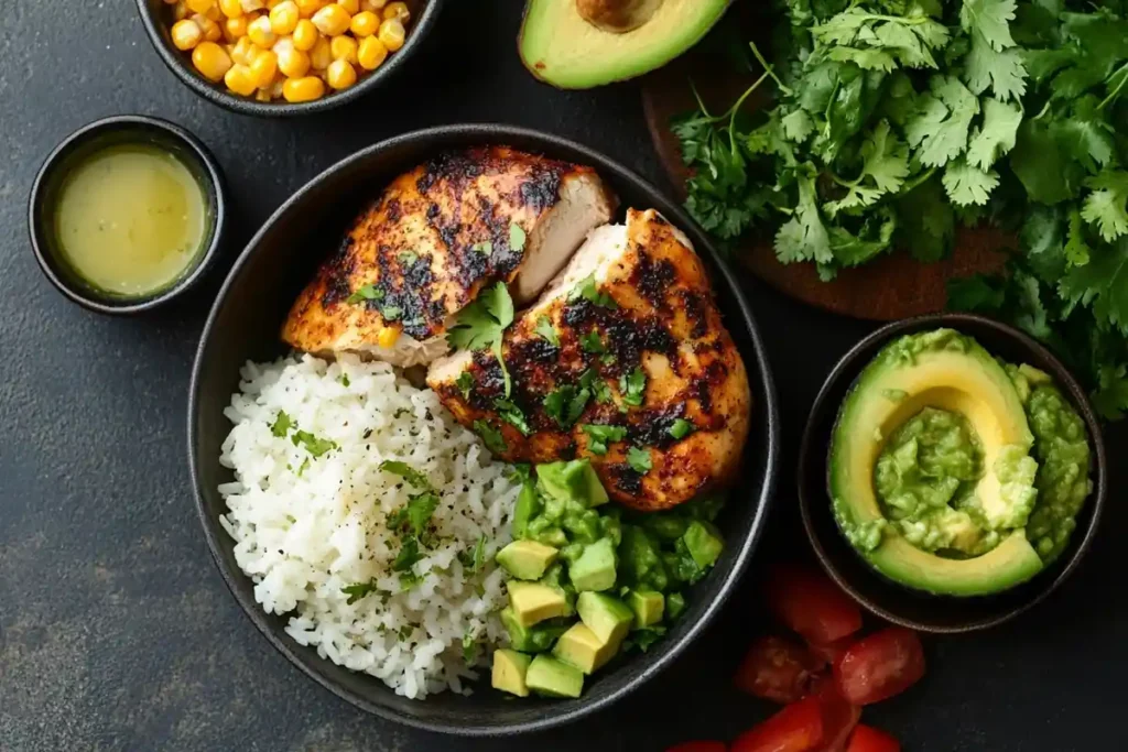 Street Corn Chicken Rice Bowl