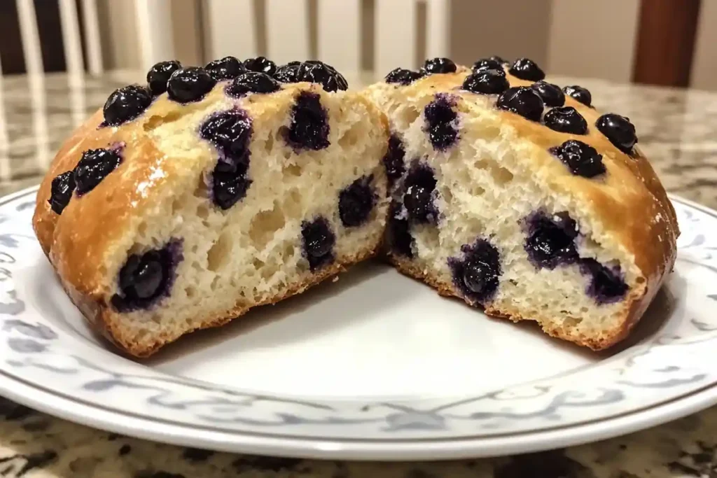 Freshly baked blueberry sourdough bread 