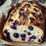 Freshly baked blueberry sourdough bread